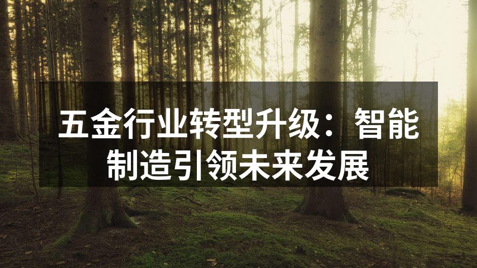 智能制造助力五金行业转型